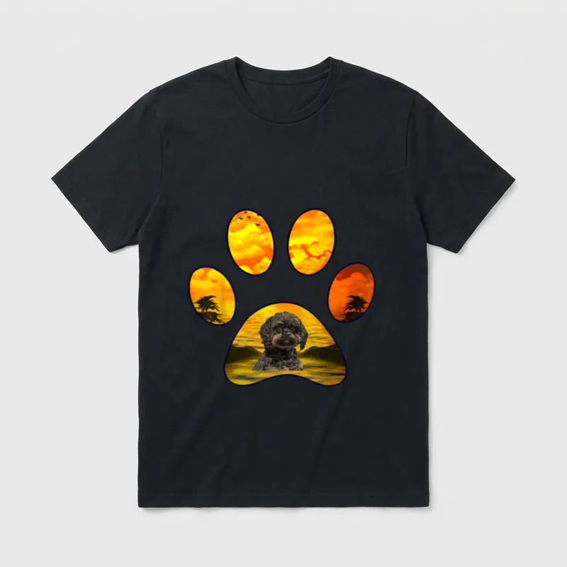 Bolonka Hund mit Pfote T-Shirt – Klassisches T-Shirt in Schwarz