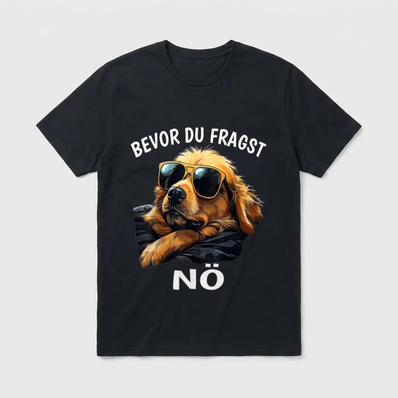 Bevor du fragst Nö T-Shirt – Klassisches T-Shirt in Schwarz