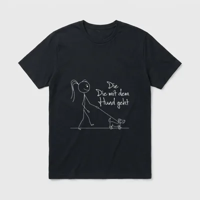 Die mit dem Hund T-Shirt 0261 – Klassisches T-Shirt in Schwarz