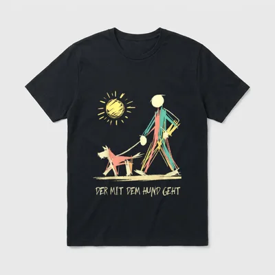 Der Mit Dem Hund T-Shirt 0262 – Klassisches T-Shirt in Schwarz