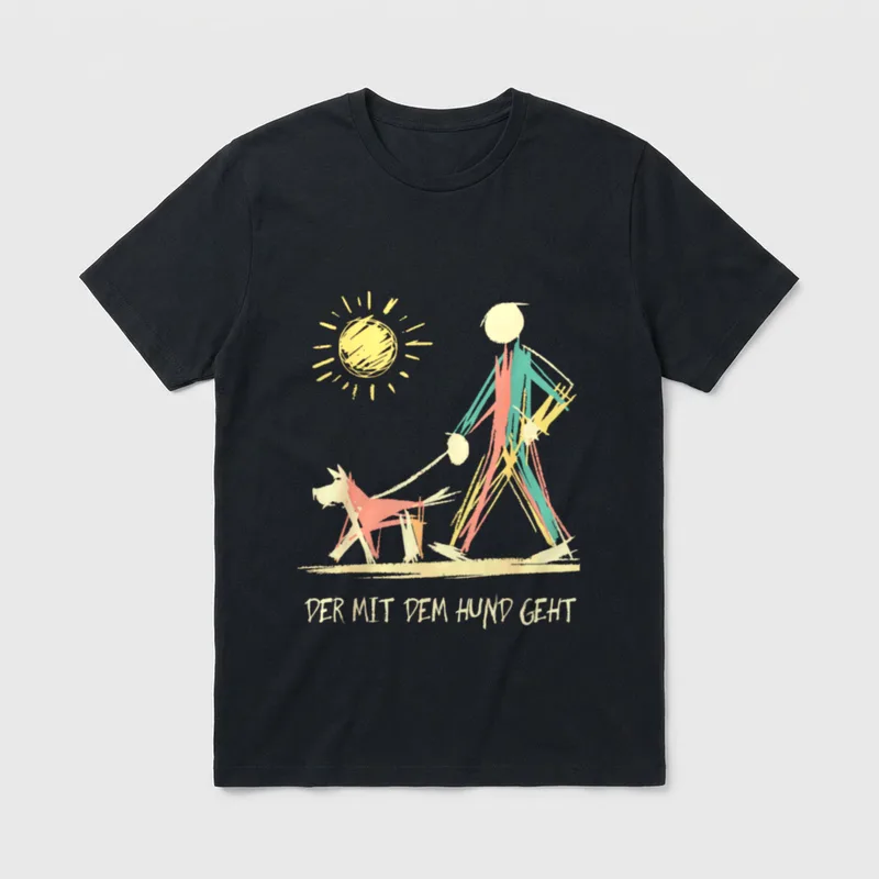 Der Mit Dem Hund T-Shirt 0262 – Klassisches T-Shirt in Schwarz
