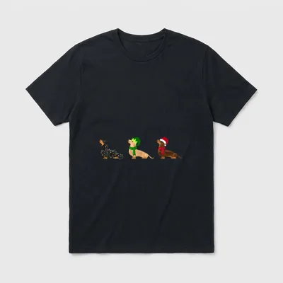 Doggy xmas Niedlicher Weihnachtsdackel T-Shirt – Klassisches T-Shirt in Schwarz