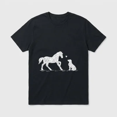 Pferde Hunde Reitstall T-Shirt – Klassisches T-Shirt in Schwarz