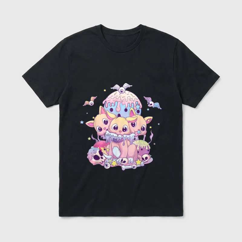 Pastell Gothic Gruseliger Baumkopf T-Shirt – Klassisches T-Shirt in Schwarz