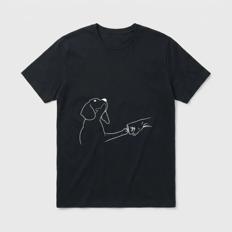 Hund Faust Bump Freundschaft T-Shirt – Klassisches T-Shirt in Schwarz