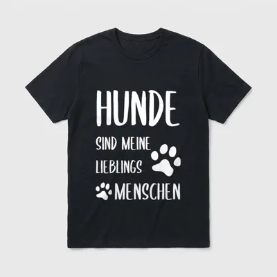 Hunde sind meine Lieblingsmenschen T-Shirt – Klassisches T-Shirt in Schwarz