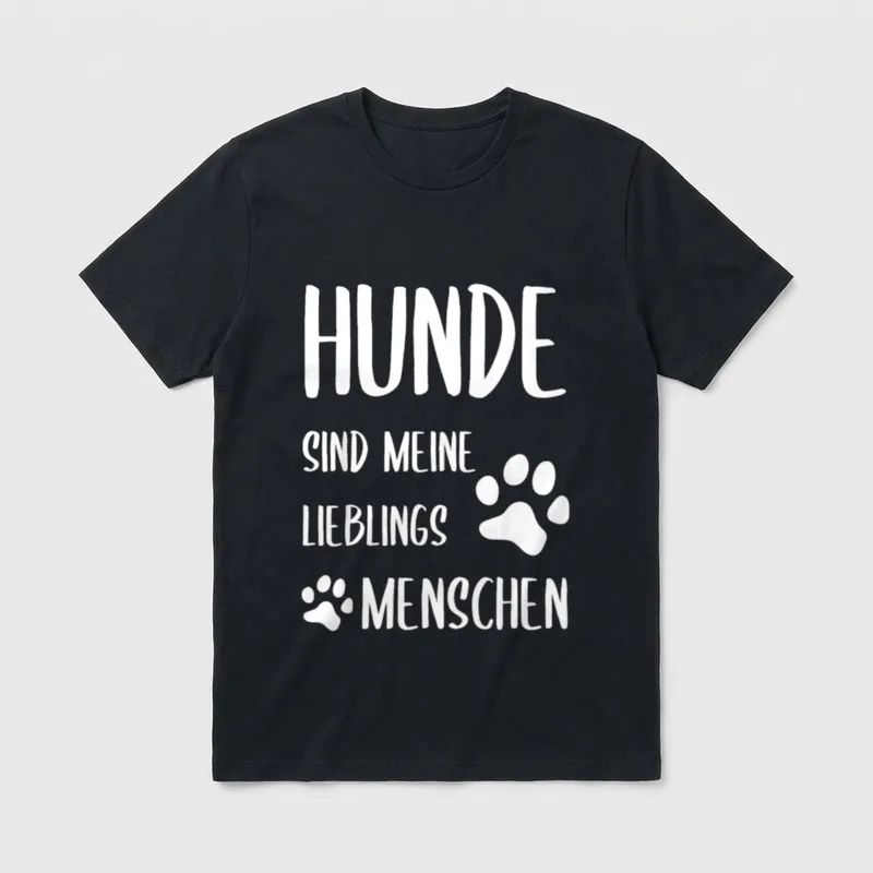 Hunde sind meine Lieblingsmenschen T-Shirt – Klassisches T-Shirt in Schwarz