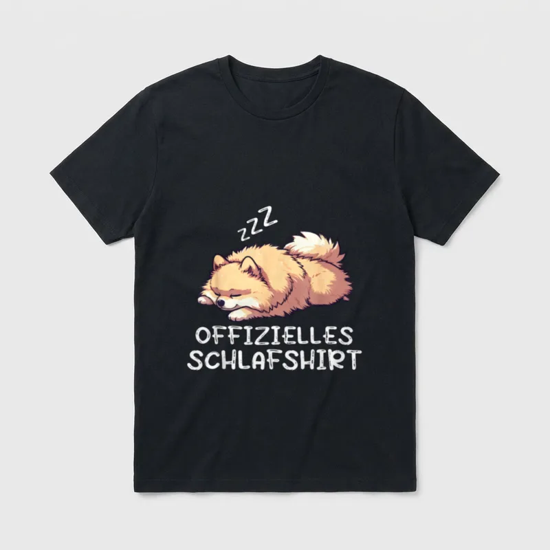 Offizielles Schlafshirt Spitz Hund T-Shirt – Klassisches T-Shirt in Schwarz