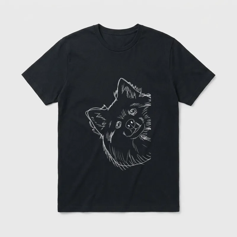 Lustiger japanischer Spitz T-Shirt – Klassisches T-Shirt in Schwarz