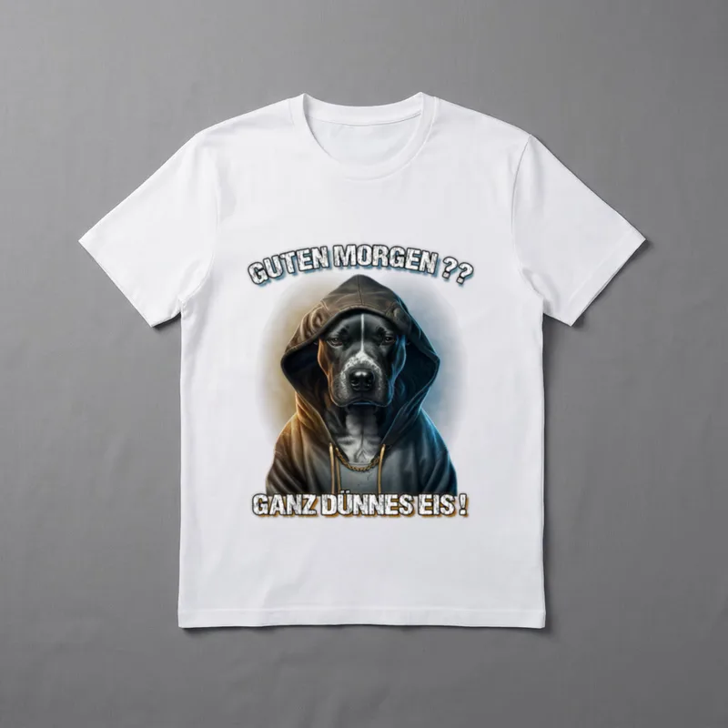Guten Morgen? Ganz Dünnes T-Shirt 0283 – Klassisches T-Shirt in Schwarz