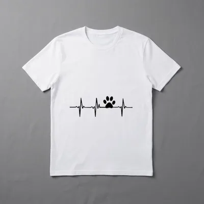 Tierarzt Pfote EKG Haustier T-Shirt – Klassisches T-Shirt in Schwarz