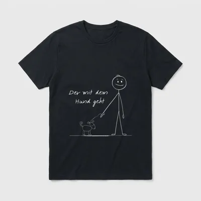 Der mit dem Hund T-Shirt 0302 – Klassisches T-Shirt in Schwarz