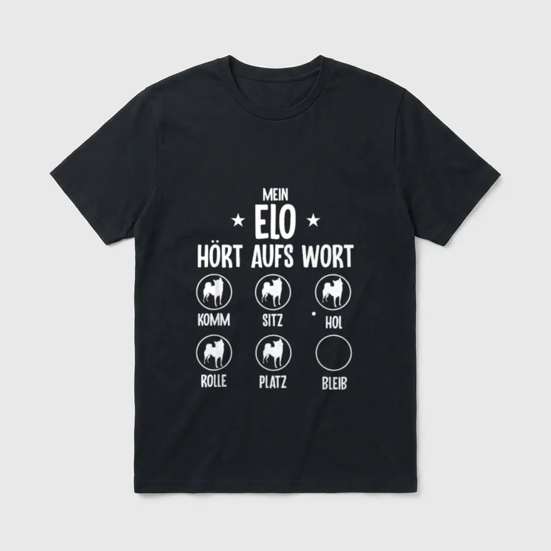 Elo Hund Hunderasse Rauhaar T-Shirt – Klassisches T-Shirt in Schwarz