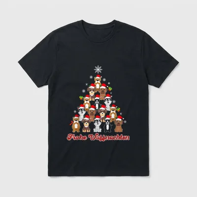 Frohe Wuffnachten Weihnachten T-Shirt – Klassisches T-Shirt in Schwarz