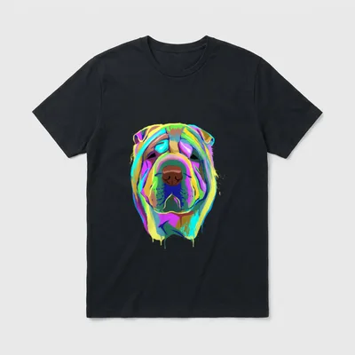 Splash Hund Shar-Pei T-Shirt – Klassisches T-Shirt in Schwarz