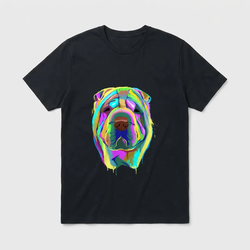 Splash Hund Shar-Pei T-Shirt – Klassisches T-Shirt in Schwarz