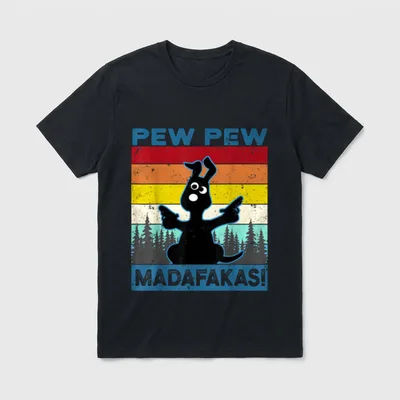 Pew Pew Madafakas Crazy T-Shirt – Klassisches T-Shirt in Schwarz