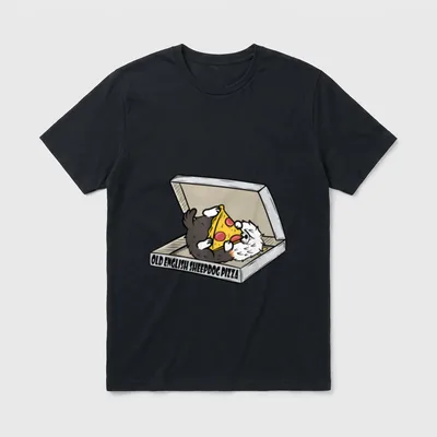 Bobtail Pizza Liebhaber Lustiger T-Shirt – Klassisches T-Shirt in Schwarz
