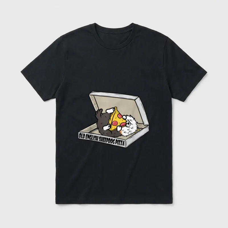 Bobtail Pizza Liebhaber Lustiger T-Shirt – Klassisches T-Shirt in Schwarz