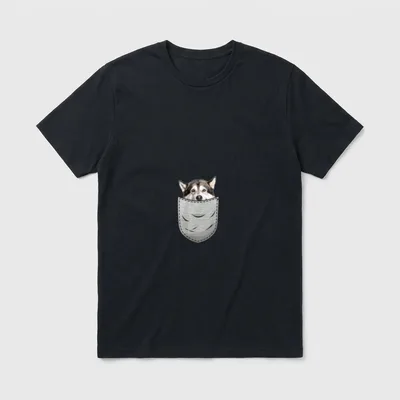 Mal Mally Brust-Tasche Pocket T-Shirt – Klassisches T-Shirt in Schwarz