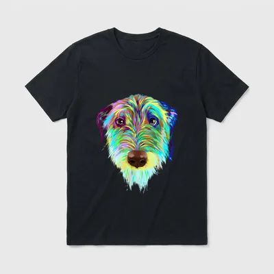 Splash Hund Irischer Wolfshund T-Shirt – Klassisches T-Shirt in Schwarz