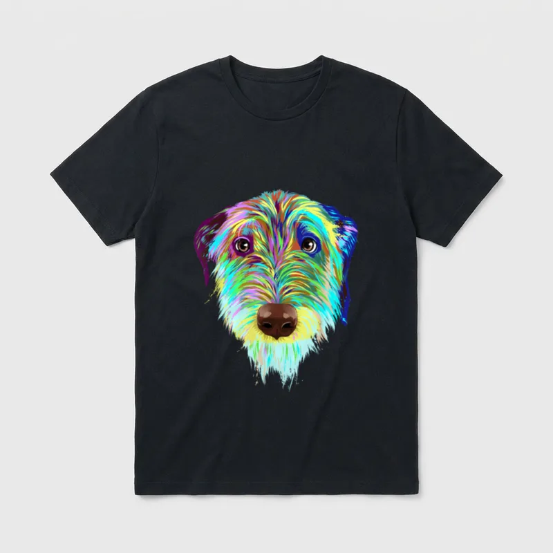 Splash Hund Irischer Wolfshund T-Shirt – Klassisches T-Shirt in Schwarz