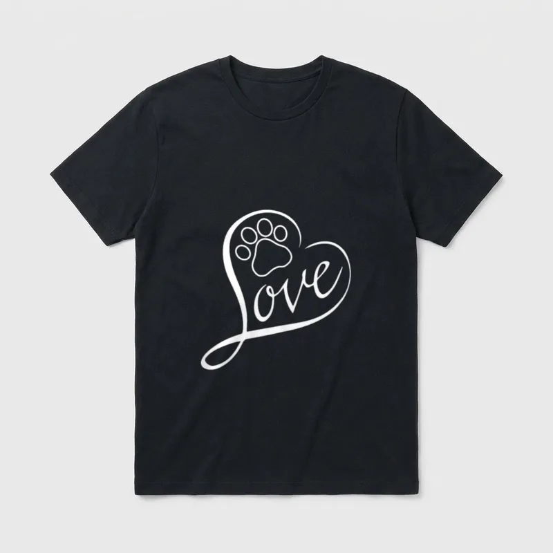Hundemotiv für Hundemams Herz T-Shirt – Klassisches T-Shirt in Schwarz