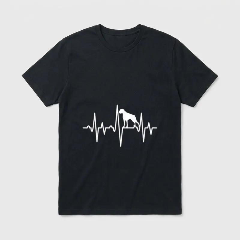 Boxer Herzschlag Hund EKG T-Shirt – Klassisches T-Shirt in Schwarz