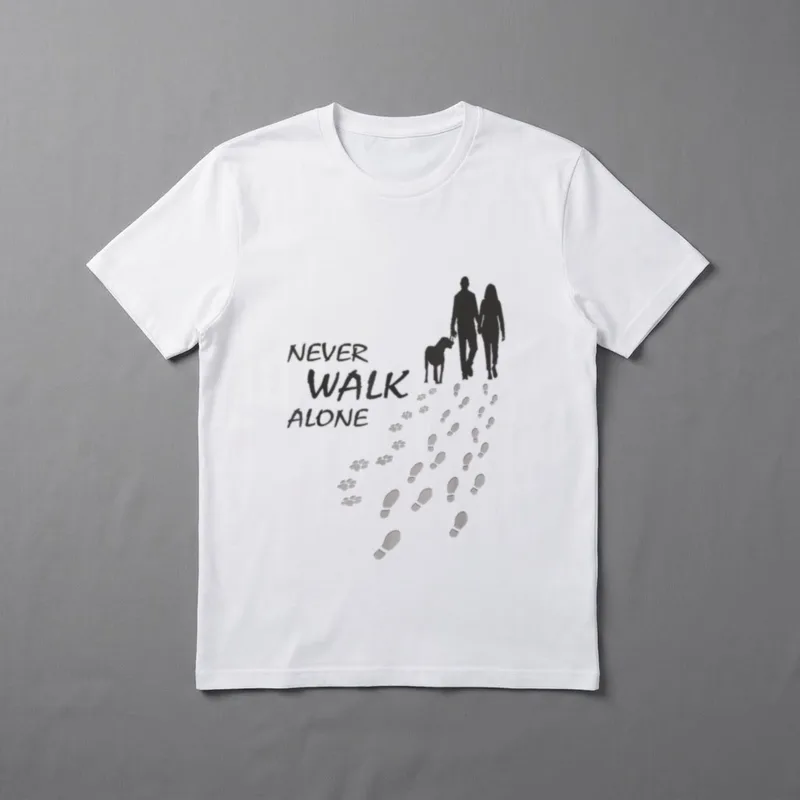 Hunde Never walk alone Lustige Hundesprüche T-Shirt – Klassisches T-Shirt in Schwarz