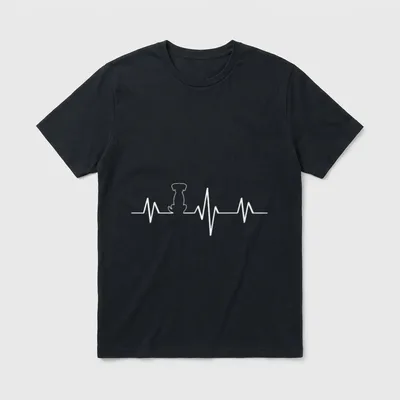 Hund Herzschlag Motiv T-Shirt – Klassisches T-Shirt in Schwarz