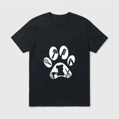 Hundefriseur Hunde Pfote T-Shirt – Klassisches T-Shirt in Schwarz