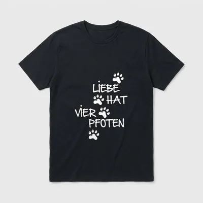 Liebe Hut vier Pfoten T-Shirt – Klassisches T-Shirt in Schwarz