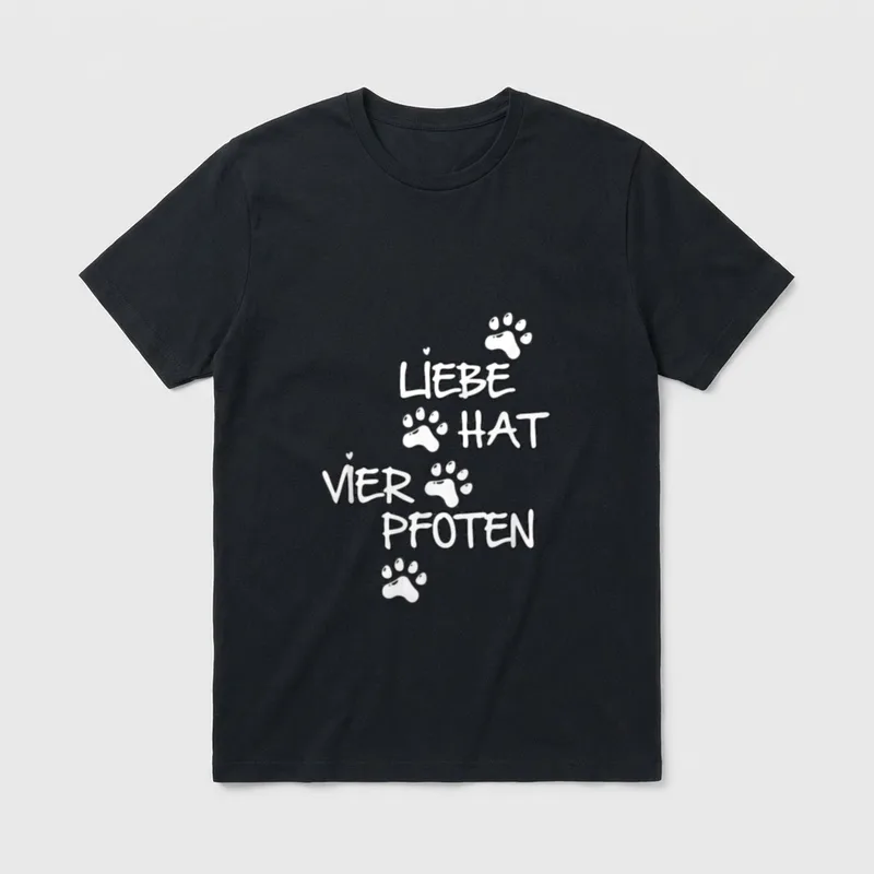 Liebe Hut vier Pfoten T-Shirt – Klassisches T-Shirt in Schwarz