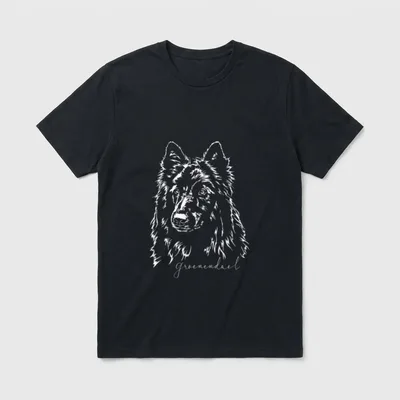 Belgischer Groenendael Hund Hundeportrait T-Shirt – Klassisches T-Shirt in Schwarz