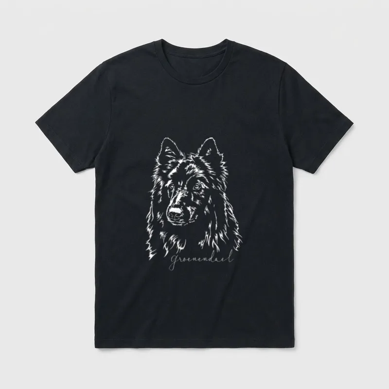Belgischer Groenendael Hund Hundeportrait T-Shirt – Klassisches T-Shirt in Schwarz