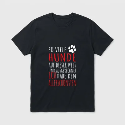 So viele Hunde auf dieser T-Shirt – Klassisches T-Shirt in Schwarz