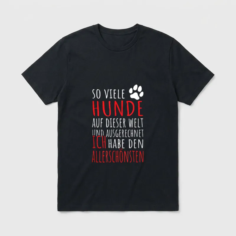 So viele Hunde auf dieser T-Shirt – Klassisches T-Shirt in Schwarz