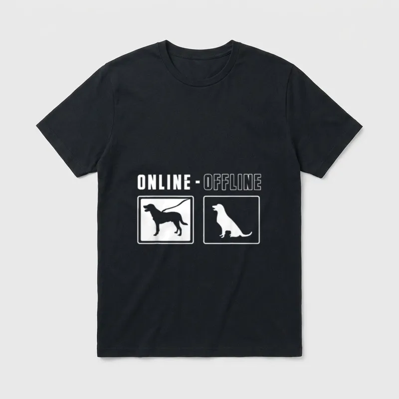 Online Offline Hundebesitzer Hunde T-Shirt – Klassisches T-Shirt in Schwarz