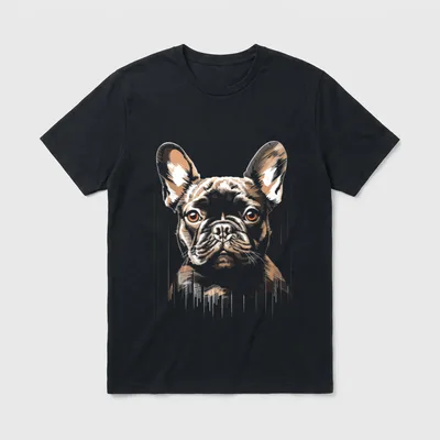 Französische Bulldogge Motiv Pet T-Shirt – Klassisches T-Shirt in Schwarz