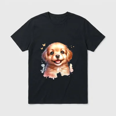 Niedliches Welpen-Cartoon-Motiv für Hundeliebhaber T-Shirt – Klassisches T-Shirt in Schwarz