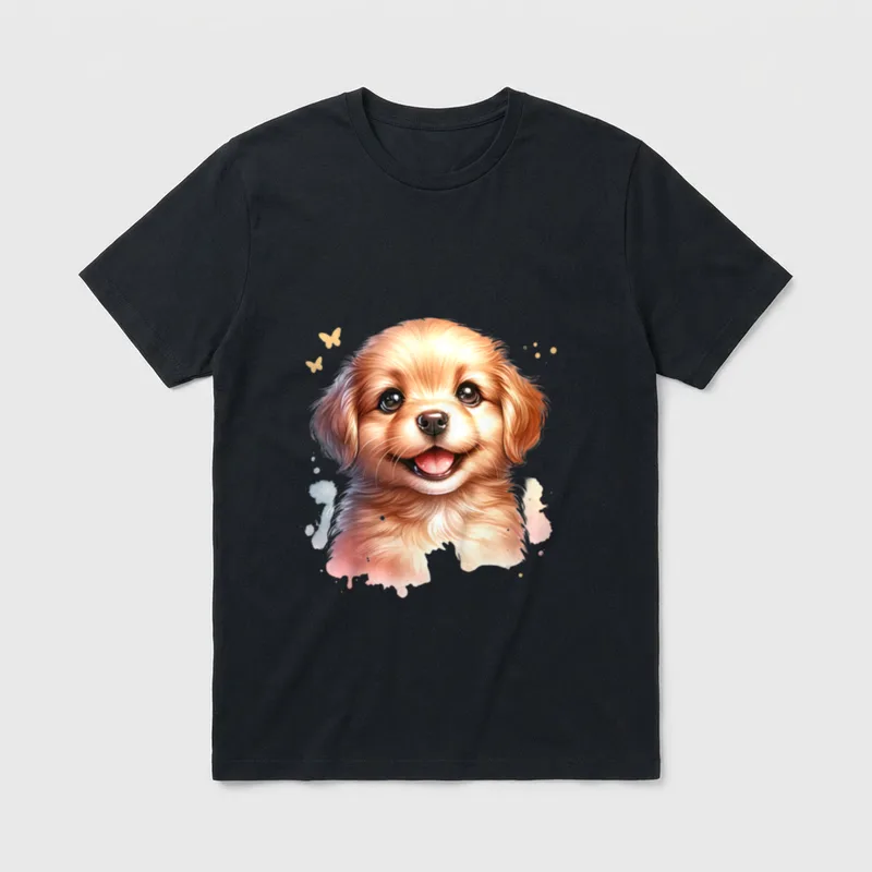 Niedliches Welpen-Cartoon-Motiv für Hundeliebhaber T-Shirt – Klassisches T-Shirt in Schwarz