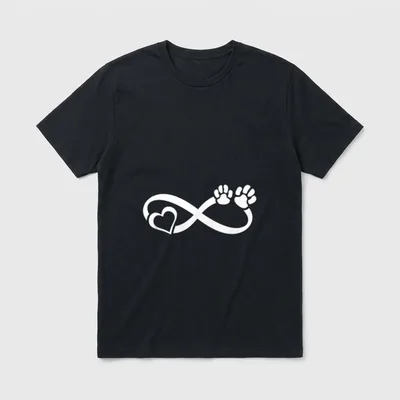 Unendlich Hundeliebe Hundepfote Herz T-Shirt – Klassisches T-Shirt in Schwarz