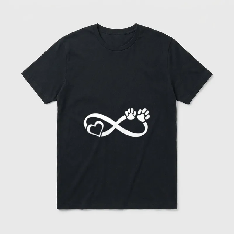 Unendlich Hundeliebe Hundepfote Herz T-Shirt – Klassisches T-Shirt in Schwarz