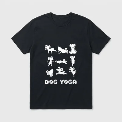 Süßer Yoga Hund Meditation T-Shirt – Klassisches T-Shirt in Schwarz
