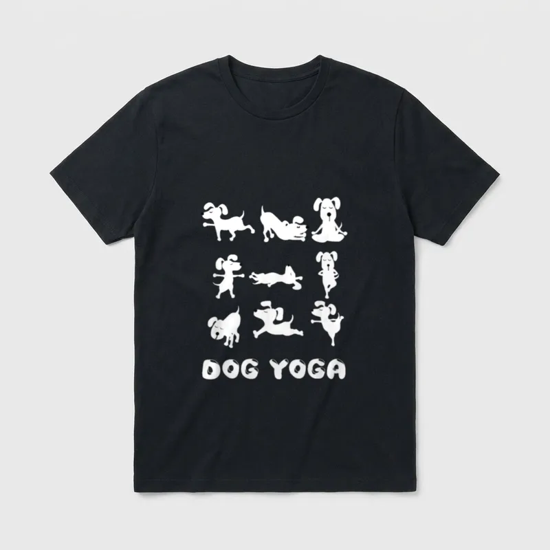 Süßer Yoga Hund Meditation T-Shirt – Klassisches T-Shirt in Schwarz