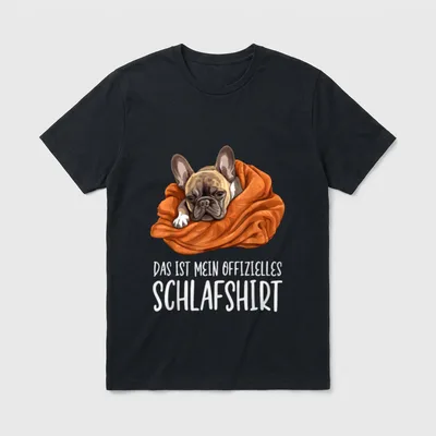 Süßer Hund Offizielles Schlafshirt French T-Shirt – Klassisches T-Shirt in Schwarz