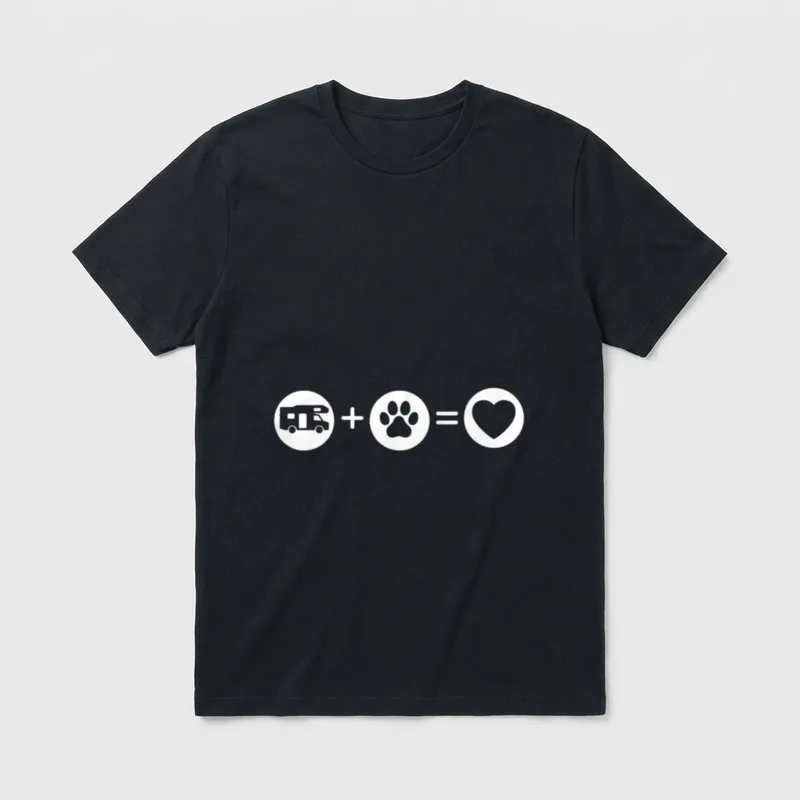 Camper mit Herz Camping T-Shirt – Klassisches T-Shirt in Schwarz