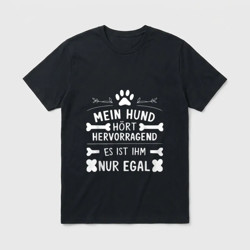Mein Hund hört hervorragend lustiger T-Shirt – Klassisches T-Shirt in Schwarz