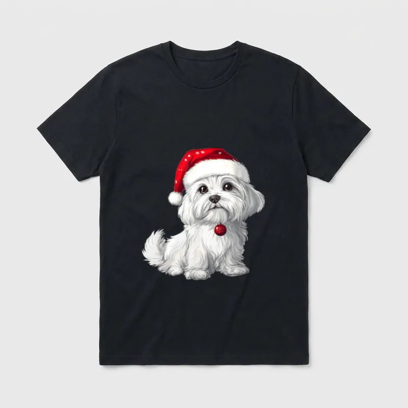Niedlicher maltesischer Hund T-Shirt – Klassisches T-Shirt in Schwarz