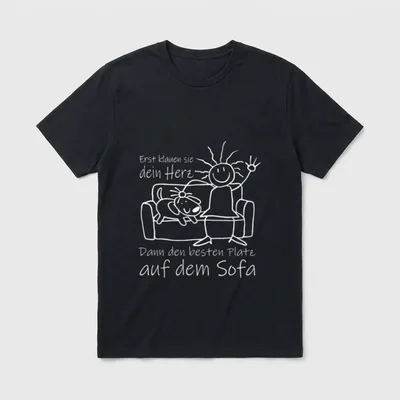 Die mit dem Hund T-Shirt 0382 – Klassisches T-Shirt in Schwarz
